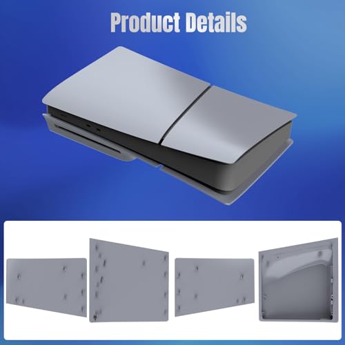 IMOFEE Slim Disc Edition Cover Plates for New PS5 Slim Console, Shell Panels Compatible with New PlayStation 5 Slim Accessories Protective Replacement Faceplate (Grey) - Image 4