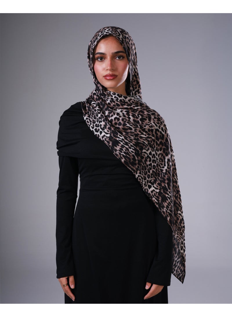 Lavezzi Leopard Modal Hijab – Soft Breathable Long Scarf for Women – Lightweight Modest Fashion Headscarf – Elegant Everyday Hijab Shawl (1) - Image 1