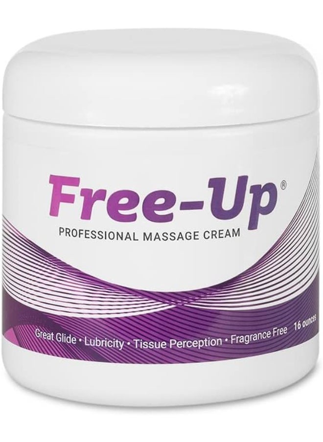 Biotone Free-Up-Professional Massage Cream, Fragrance-Free, Great Glide, Lubricity, Tissue Perception, Perfect for Physical Therapy, Massage Versatile, Non-Greasy, 16 Oz Jar  - Image 1
