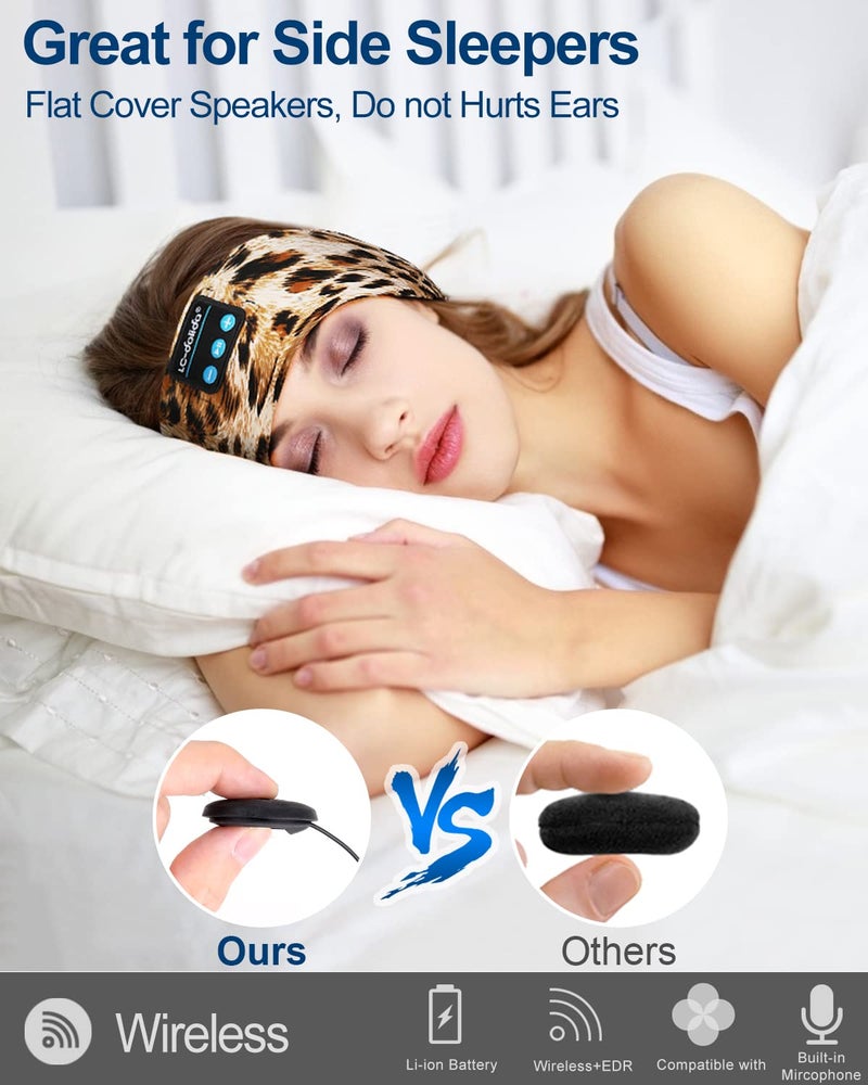 LC-dolida Sleep Headphones Bluetooth, Sleep Headphones Sleep with Thin HD Stereo Speakers Perfect for Side Sleepers, Sport, Yoga, Travel Best Gift Ideas Perfect for Sports - Image 5
