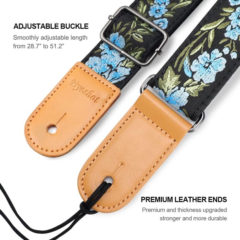 EYESHOT Ukulele Strap, Hawaiian Jacquard Spring Flower Ukelele Shoulder Strap, Suitable for Soprano Concert Tenor Baritone String Instruments - Image 4