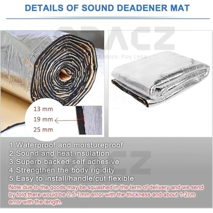 rayihni Self Adhesive Sound Proof Aluminum Foil Nbr Foam Insulation Sheet  Thermal Roofing Polyurethane Rubber Foam Sheet  1M Width13Mm19Mm25Mm Thickness114Mtr Thickness25Mm5Meter - Image 5