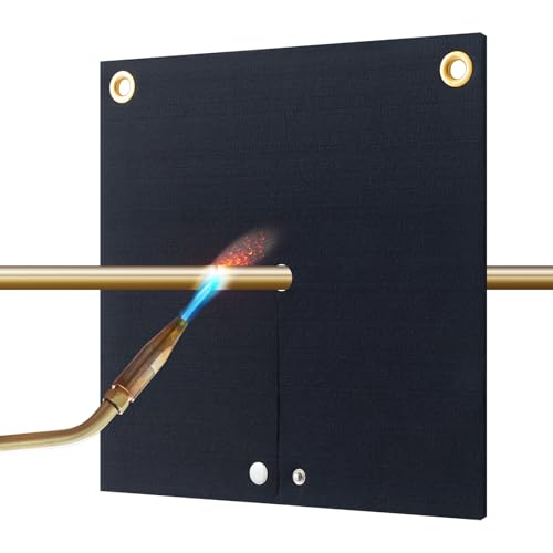 FIREWESS Hvac Tools Welding Blanket Fireproof 12x12inch Soldering Heat Shield Mat for Torch Flame Protector Soldering Repairs with Hole for Pipe Welding Pad for Plumbing - Image 1