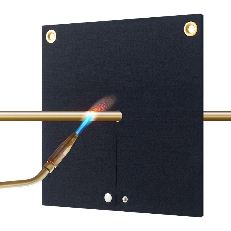 FIREWESS Hvac Tools Welding Blanket Fireproof 12x12inch Soldering Heat Shield Mat for Torch Flame Protector Soldering Repairs with Hole for Pipe Welding Pad for Plumbing - Image 3