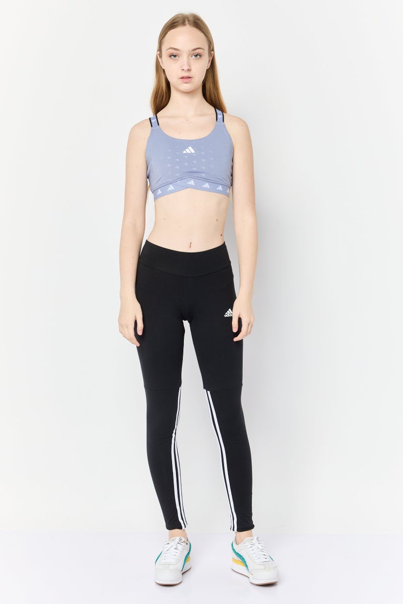 Adidas Women Brand Logo Padded Sports Bra, Purple - Image 2