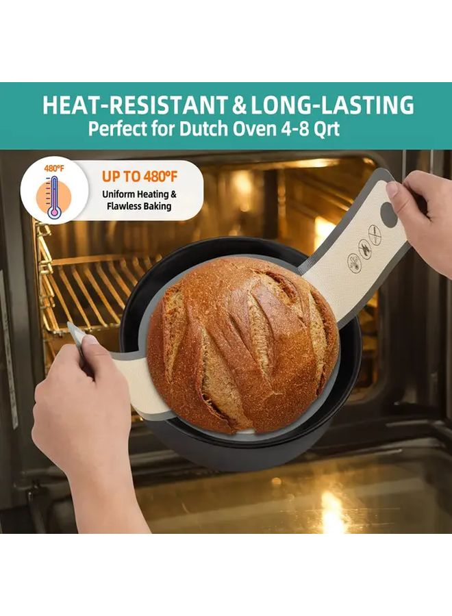 1pc Premium Silicone Bread Sling 8.3 Inch Non Stick Dutch Oven Liner With Handles Heat Resistant Reusable Mat For Sourdough Baking Dough Transfer Food Safe Kitchen Accessory For Holiday Baking - Image 5