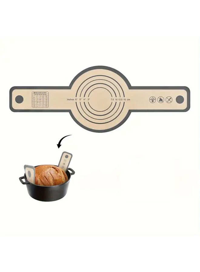 1pc Premium Silicone Bread Sling 8.3 Inch Non Stick Dutch Oven Liner With Handles Heat Resistant Reusable Mat For Sourdough Baking Dough Transfer Food Safe Kitchen Accessory For Holiday Baking - Image 1