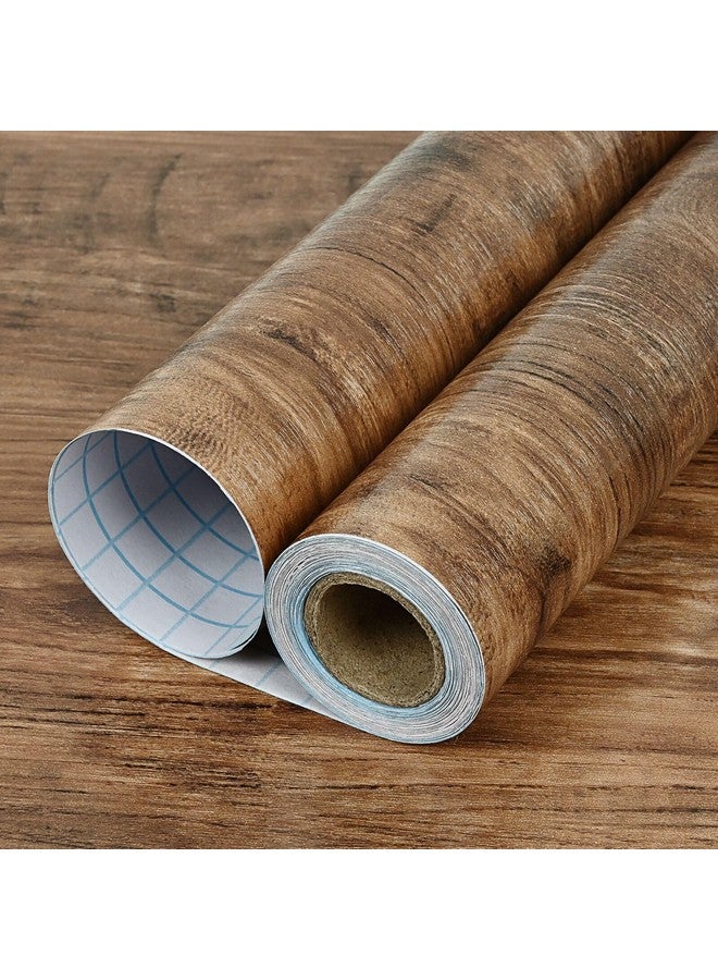 وينمر ورق اتصال من الخشب البني مقاس 15.7 × 118، ورق جدران خشبي قابل للتقشير والعصا، ورق اتصال من الحبوب الخشبية، ورق حائط سميك ذاتي اللصق مقاوم للماء لتغطية جدران كونترتوب خزانة المطبخ - Image 1