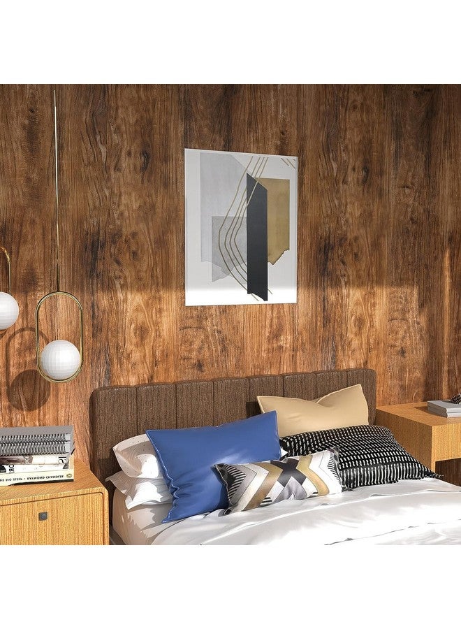 وينمر ورق اتصال من الخشب البني مقاس 15.7 × 118، ورق جدران خشبي قابل للتقشير والعصا، ورق اتصال من الحبوب الخشبية، ورق حائط سميك ذاتي اللصق مقاوم للماء لتغطية جدران كونترتوب خزانة المطبخ - Image 2