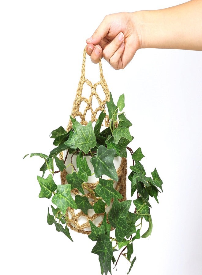 Shineloha 2PK Hanging Planter for 6 Inch Pot, Wall Planters for Indoor Plants | Macrame Plant Hanger, Wall Hanging Decor Pocket Planter for Indoor | NO Plant/Pot Included (Jute, 2PK) - Image 2