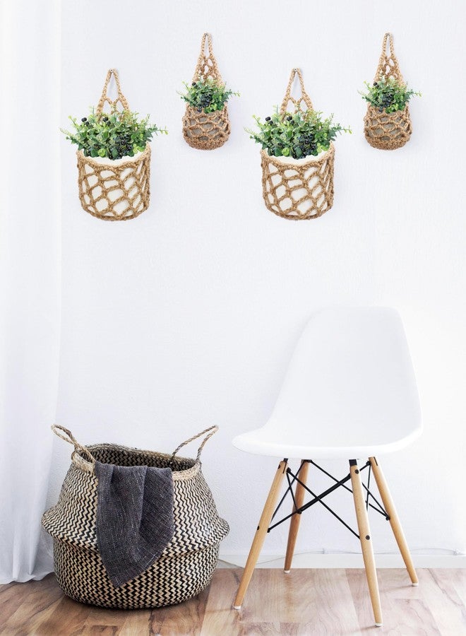 Shineloha 2PK Hanging Planter for 6 Inch Pot, Wall Planters for Indoor Plants | Macrame Plant Hanger, Wall Hanging Decor Pocket Planter for Indoor | NO Plant/Pot Included (Jute, 2PK) - Image 5