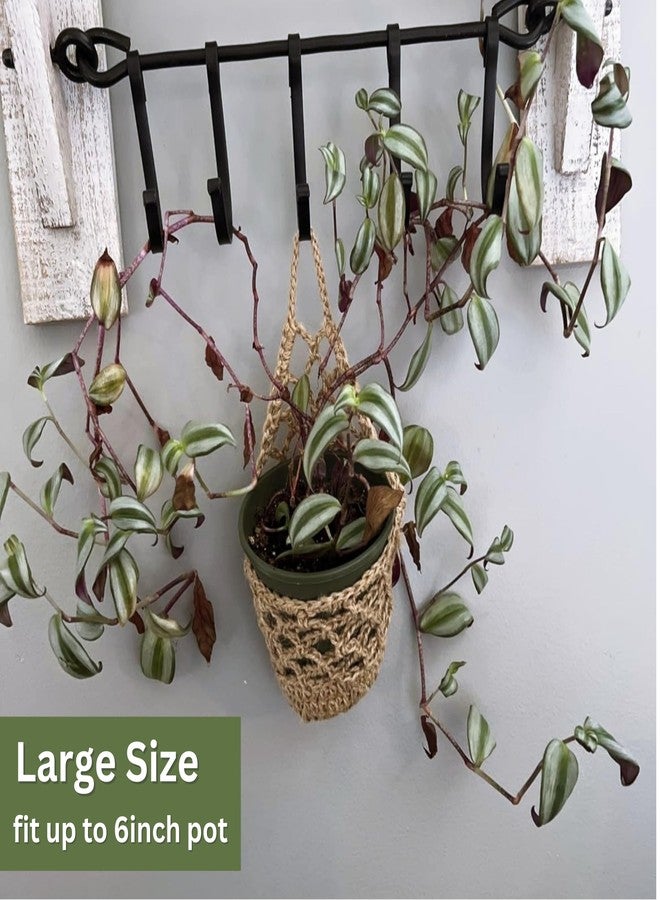 Shineloha 2PK Hanging Planter for 6 Inch Pot, Wall Planters for Indoor Plants | Macrame Plant Hanger, Wall Hanging Decor Pocket Planter for Indoor | NO Plant/Pot Included (Jute, 2PK) - Image 3