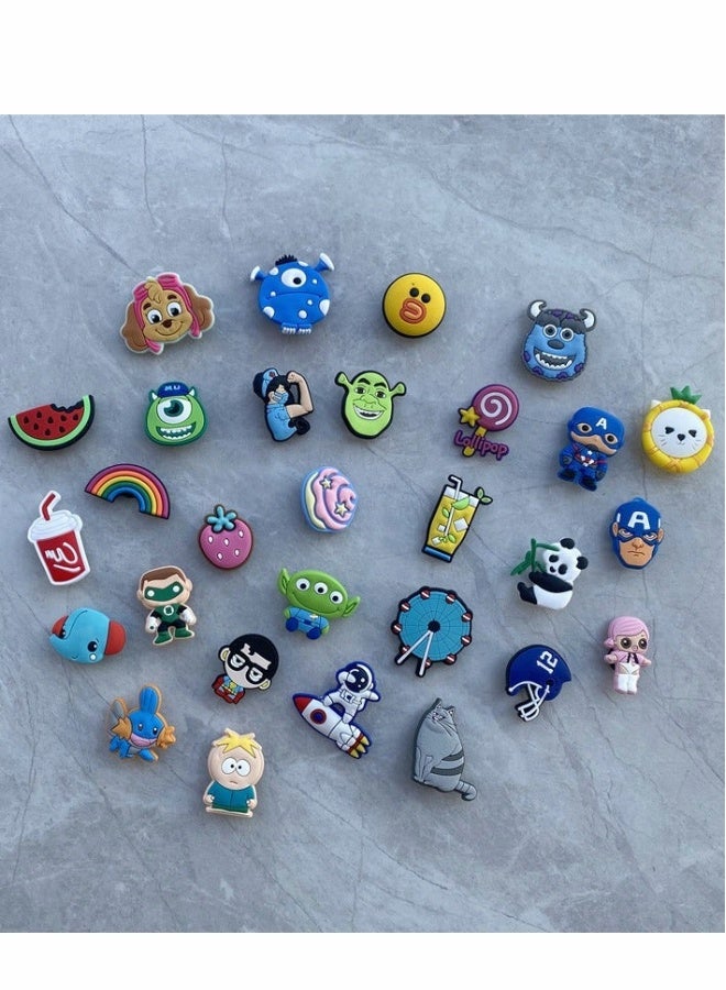 Shoe Decoration Charms for Crocs 100 Pcs Assorted Croc Charms Pins Sandals Buckle Party Birthday Gift Bracelet Wristband Decorations for Adult Men Women Kids - Image 4