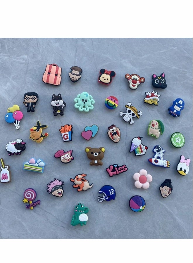 Shoe Decoration Charms for Crocs 100 Pcs Assorted Croc Charms Pins Sandals Buckle Party Birthday Gift Bracelet Wristband Decorations for Adult Men Women Kids - Image 3