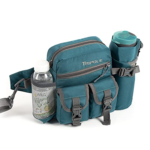 Tripole Polyester Multi-Utility Waist Pack and Sling Bag with Detachable Bottle Holder (Sea Green) - Image 2
