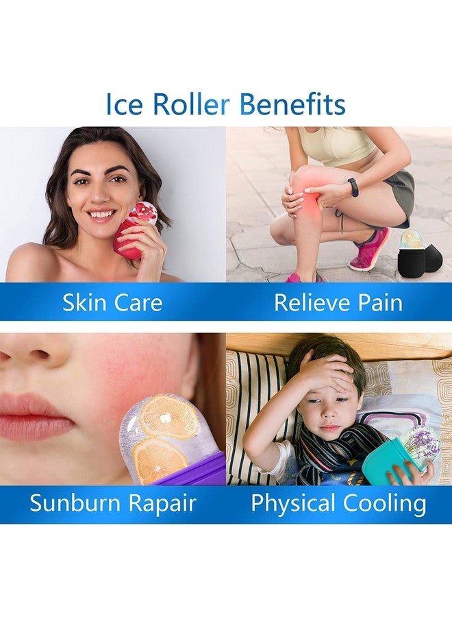 Aktnil Ice Roller For Face, Neck and Body | For Puffy Eyes, Easy to Use and Carry | Unbreakable and Reusable | Glowing and Clear Skin(Multicolor) (Pack of 2) - Image 4
