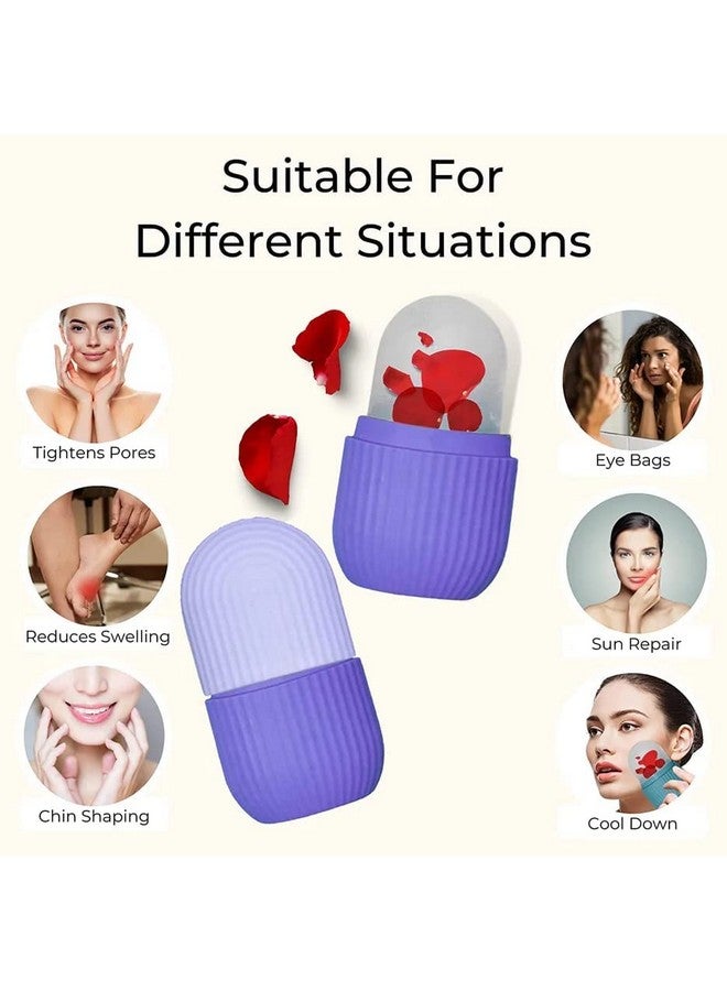 Aktnil Ice Roller For Face, Neck and Body | For Puffy Eyes, Easy to Use and Carry | Unbreakable and Reusable | Glowing and Clear Skin(Multicolor) (Pack of 2) - Image 3