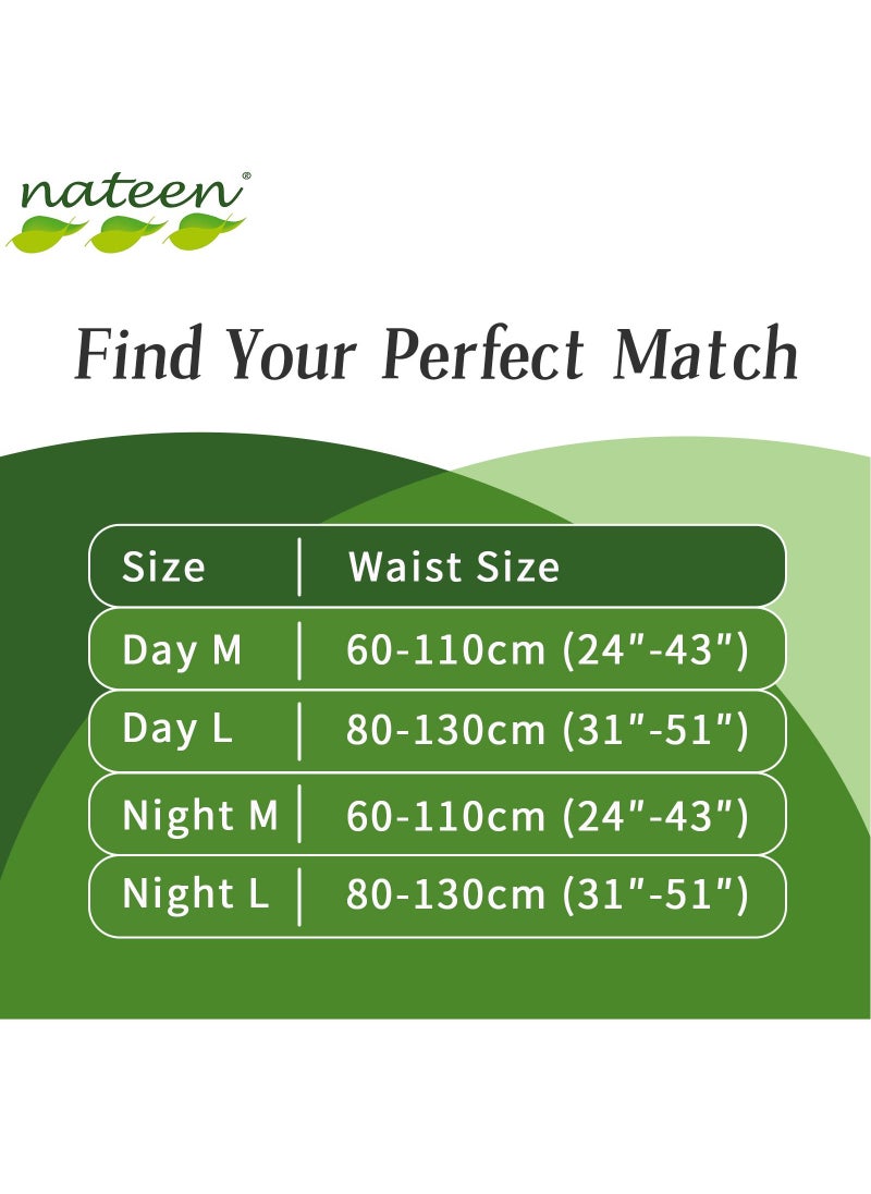 nateen حفاضات Nateen Hospeen للبالغين، سراويل ليلية لسلس البول، متوسط، مقاس الخصر 60-110 سم، عدد 80، حزام خصر مرن 360 درجة، مقاس فائق النعومة.  - Image 4