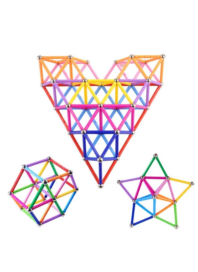 Veatree 160pcs Magnetic Building Blocks Toys, 2.3" Magnetic Sticks and Non-Magnetic Balls Set Magnet Game for Kids and Adult, 3D STEM Building Toys with Storage Bag  - Image 5
