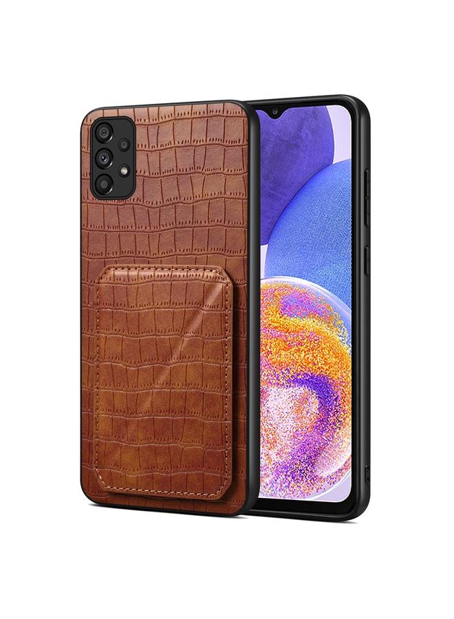 The Bros Case For Samsung Galaxy A23 4G /5G Imitation Crocodile Leather Back Phone Case with Holder
