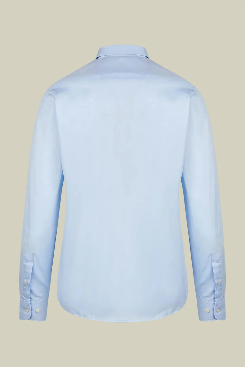 Doppelganger Blue Men's 100% Cotton French collar classic shirt twill construction - Sky for Men | Best Price UAE