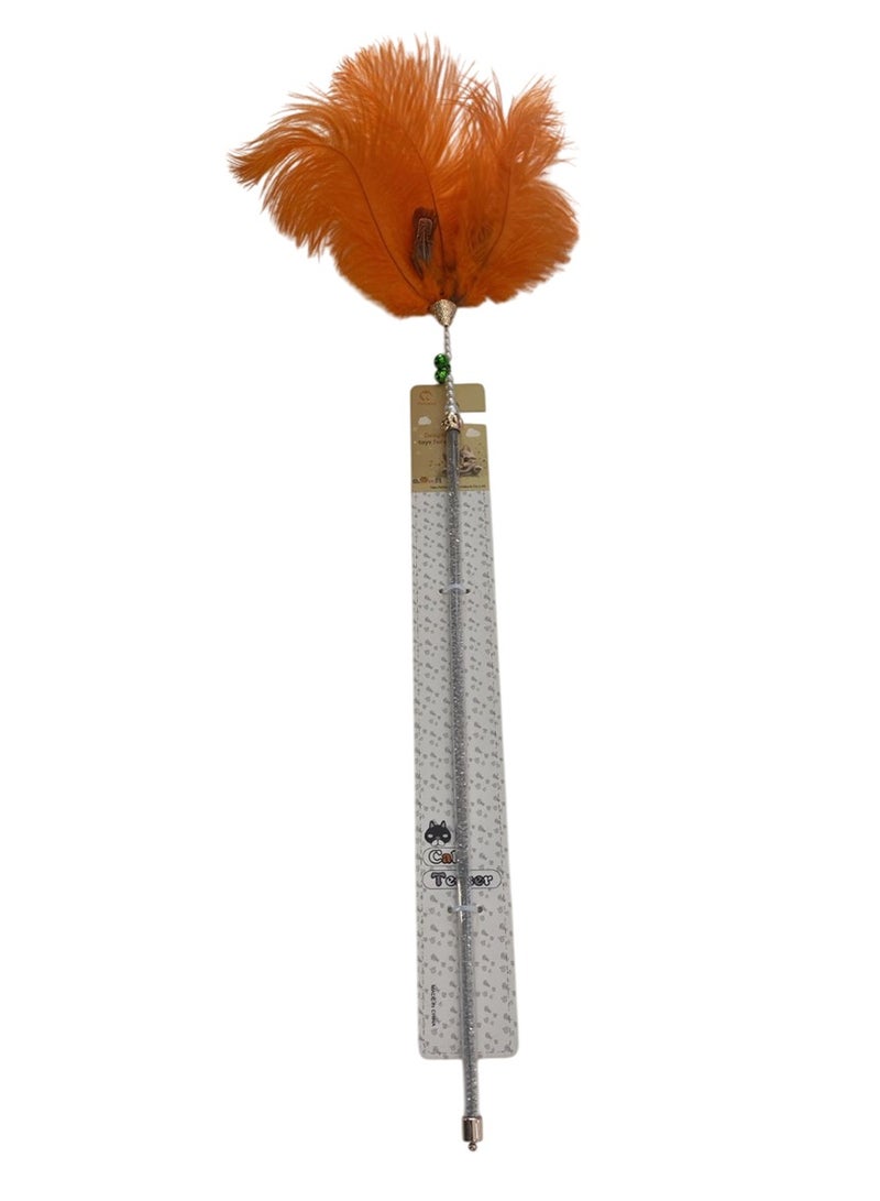 لعبة تفاعلية للقطط على شكل ريشة بلاستيكية على شكل مروحة