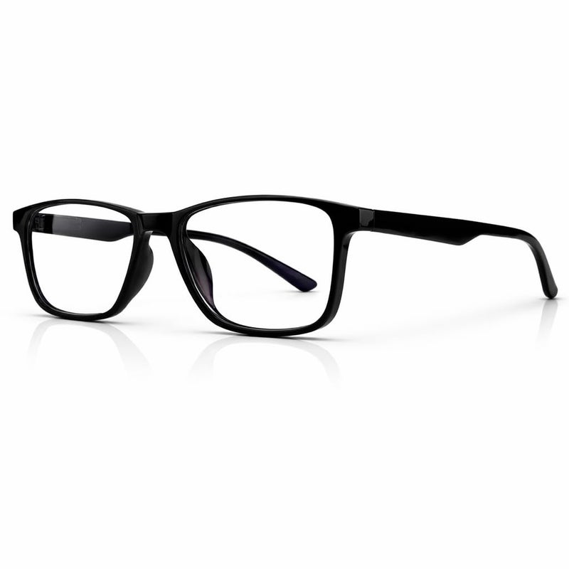 RAYBLOC UV Protection Glasses Blue Cut Blocking Harmful Rays Glasses for Men & Women Zero Power Computer Specs Eye Protection Lightweight Frame with Case & Cleaning Cloth (Black, Gloss) - Image 5