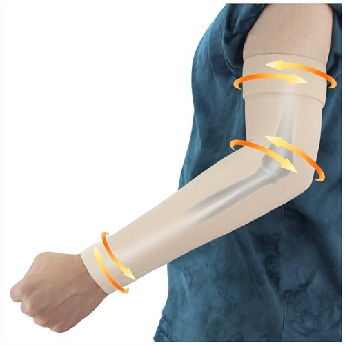 Hiball Lymphedema Medical Compression Arm Sleeve for Men Women 2030 mmHg Graduated Compression Full Arm Support with Silicone Band Long Circulation Pressure Arm Brace for Arthritis Bursitis Edema - Image 1