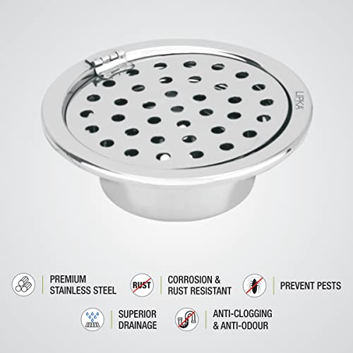 LIPKA Super Sleek Round Floor Drain |Stainless Steel |5 Inches| with Cockroach Trap & Hinge| - Image 5