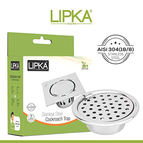 LIPKA Super Sleek Round Floor Drain |Stainless Steel |5 Inches| with Cockroach Trap & Hinge| - Image 3