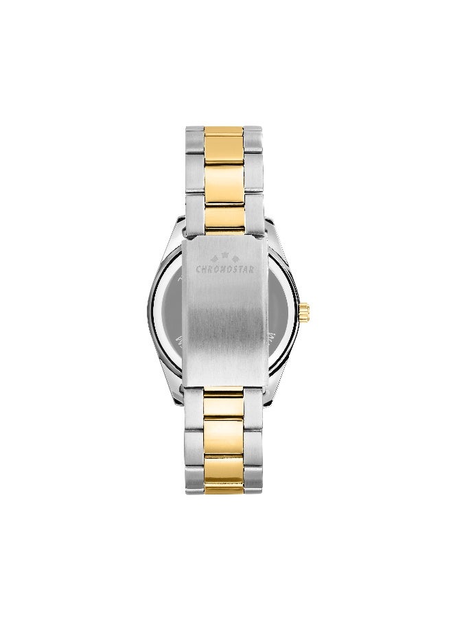 Chronostar Men's Black Round Analog Dial with Multicolour Stainless Steel Band Watch - 39mm - R3753316007 - Image 4