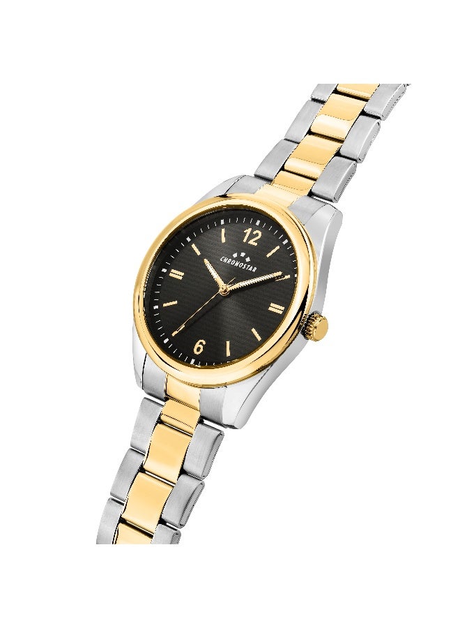 Chronostar Men's Black Round Analog Dial with Multicolour Stainless Steel Band Watch - 39mm - R3753316007 - Image 2