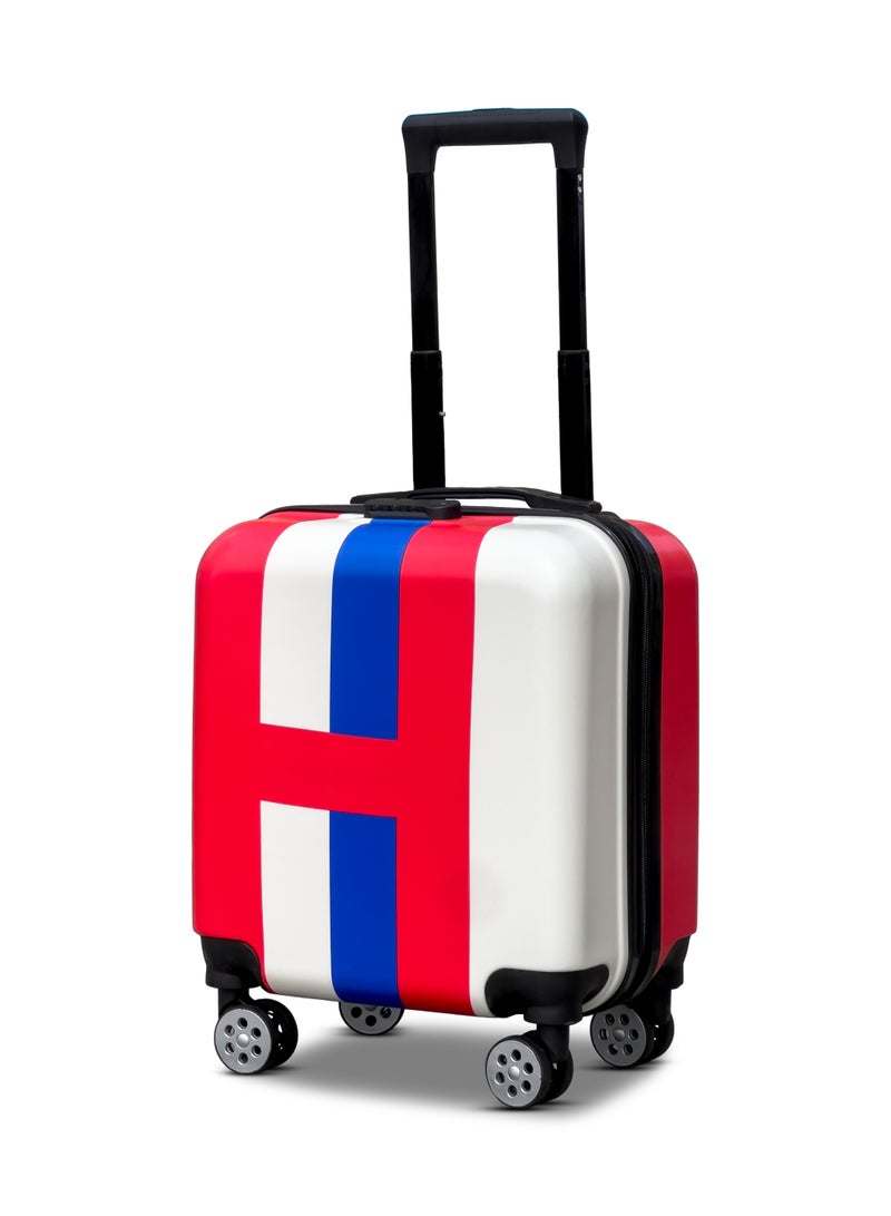 ZAAPPY Kids Stripe Printed ABS Lightweight 17 Inch (7kg) Cabin Size Luggage, 8 Wheels, Combination Lock Suitcase - Image 1