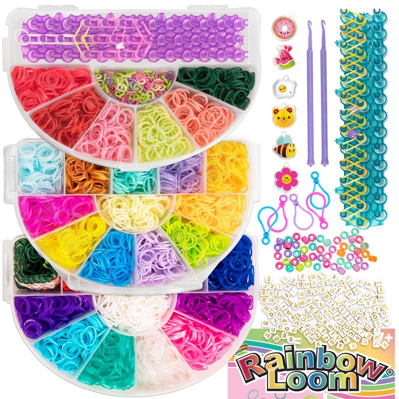 Rainbow Loom 6000 Bands Mighty Rainbow Case with 2 Mighty Looms 6 Cutetique Charms 50 Beads DIY Bracelet Jewelry Making Kit for Kids 7 - Image 2