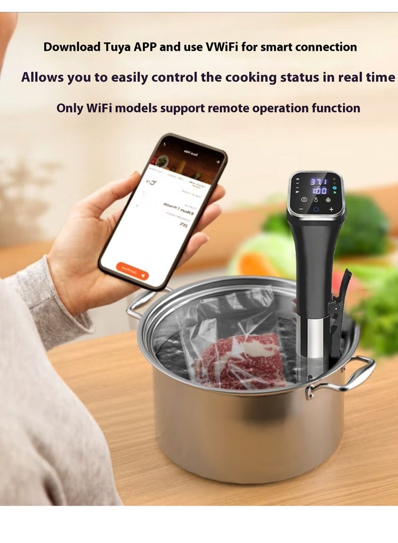 AiQi Smart Sous Vide Cooker – 0.1℃ Precision, WiFi + App Control, IPX7 Waterproof Immersion Circulator with LCD Display - Image 2