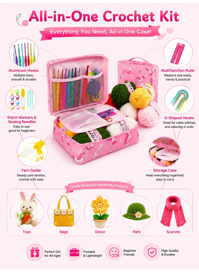 Super ZYouth 59PCS Crochet Kit with Yarn Balls & Ergonomic Hooks, Beginner Crochet Set with Tote Bag & DIY Accessories - Image 4