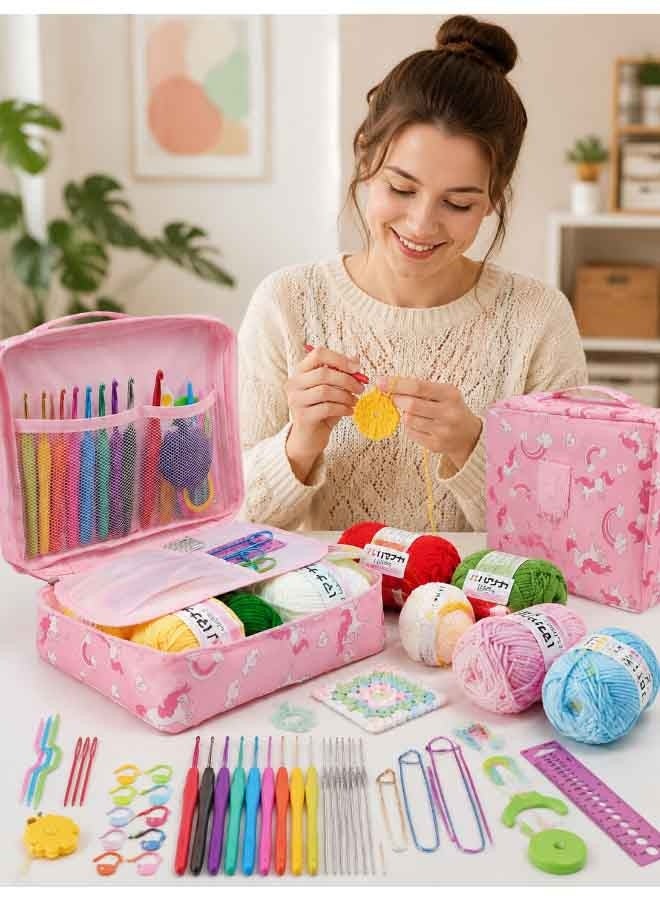 Super ZYouth 59PCS Crochet Kit with Yarn Balls & Ergonomic Hooks, Beginner Crochet Set with Tote Bag & DIY Accessories - Image 5
