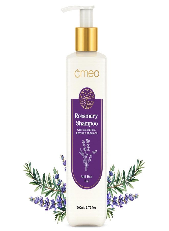 Omeo Rosemary Anti-Hair Fall Shampoo 200ml | Advance Hair Growth Homeopathy Formula | With Rosemary, Argan Oil, Reetha, Shikakai, Peppermint & Thuja Extract | Reduces Hair Loss, Breakage, Frizz Free & Nourished Scalp | All Type Hairs | For Men & Women - Image 1