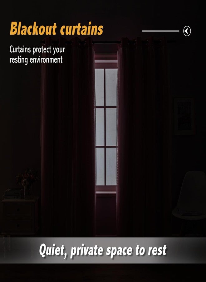 Anytime Home Curtains Blackout and Sheer Layered Solid Window Curtain Panel Pair with Grommet Top, 52Wx63L,Pink - Image 4