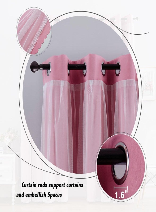Anytime Home Curtains Blackout and Sheer Layered Solid Window Curtain Panel Pair with Grommet Top, 52Wx63L,Pink - Image 3