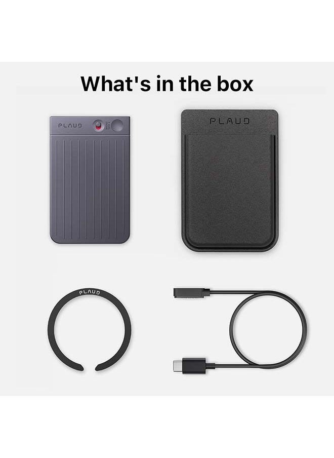 PLAUD - PLAUD NOTE AI Voice Recorder, App Control, Transcribe & Summarize Empowered by Chat GPT, Support 57 Languages, 64GB, Audio Recorder for Calls, Meetings, Interviews, Black - Image 1