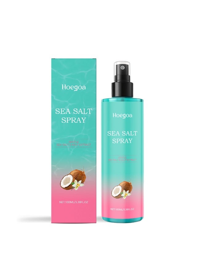 HOEGOA Sea Salt Spray for Women and Men, Hair Texturizing Spray Hair Care, Volumizing Salt Water Spray, Effortlessly Achieve Beachy, Wavy and Curly Hair, 100ml/3.38fl oz - Image 1