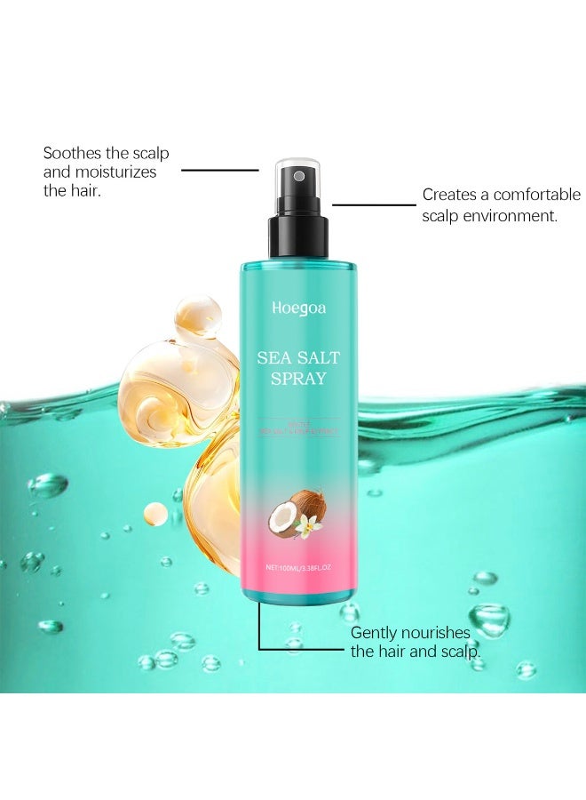 HOEGOA Sea Salt Spray for Women and Men, Hair Texturizing Spray Hair Care, Volumizing Salt Water Spray, Effortlessly Achieve Beachy, Wavy and Curly Hair, 100ml/3.38fl oz - Image 4