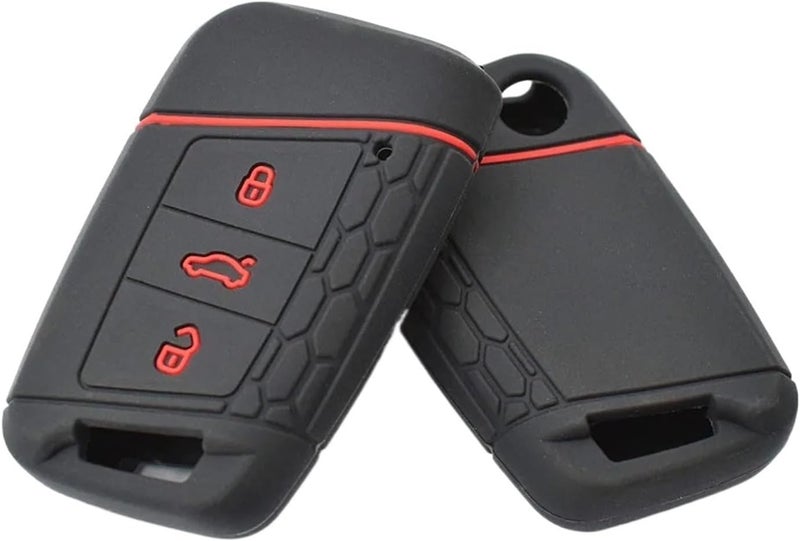 QASULER Silicone Remote Key Case Cover for VW and Skoda - Image 1