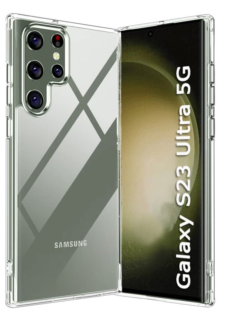 YoYoTech Crystal Clear Samsung Galaxy S23 Ultra 5G Hard Back Protective Case Cover  - Image 1
