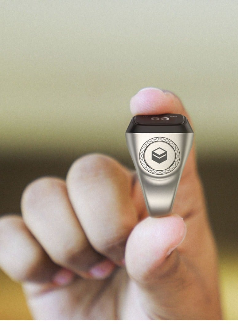 iQIBLA Smart Tasbih Zikr Ring OLED Display 0.42" Metal Smart Ring App Operated Tasbih Counter Prayer Reminder Technology 5 Prayer Time Reminders iQibla Smart Zikr Ring M02 Metal Smart Zikr Ring Long Battery Backup 18MM Silver - Image 3