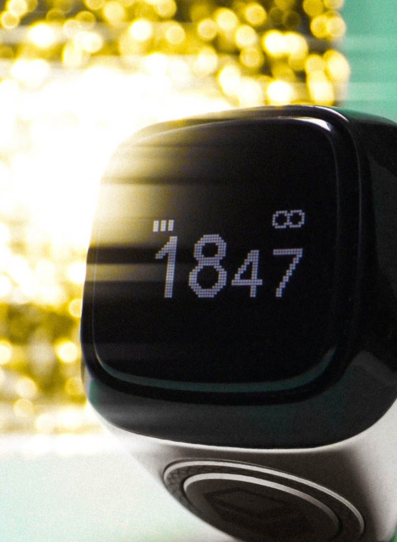 iQIBLA Smart Tasbih Zikr Ring OLED Display 0.42" Metal Smart Ring App Operated Tasbih Counter Prayer Reminder Technology 5 Prayer Time Reminders iQibla Smart Zikr Ring M02 Metal Smart Zikr Ring Long Battery Backup 18MM Silver - Image 4