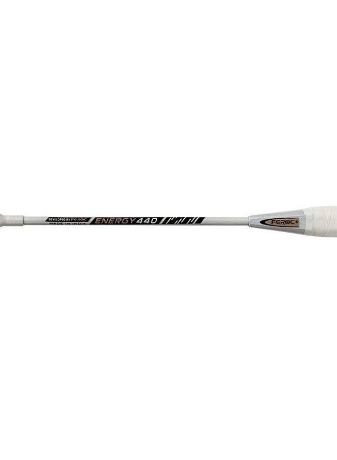 Feroc Energy 440 Aluminum Set of 2 Badminton Racket with 3 Pieces Feather shuttles with 2 Cover (White) - Image 5