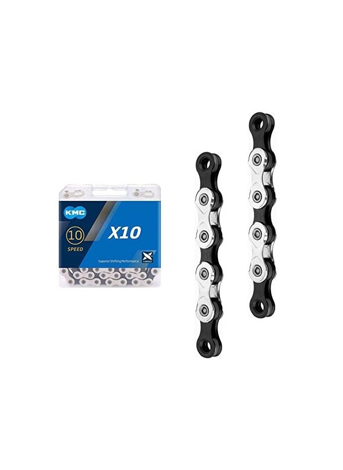 KMC KMC chain X10  116 links 1/2"x11/128" | Compatibility: SHIMANO, Campagnolo and SRAM 10 speed drivetrain systems | 1x10 , 2x10 , 3x10 for mountain bike , road bike , off road , down hill  - Image 2