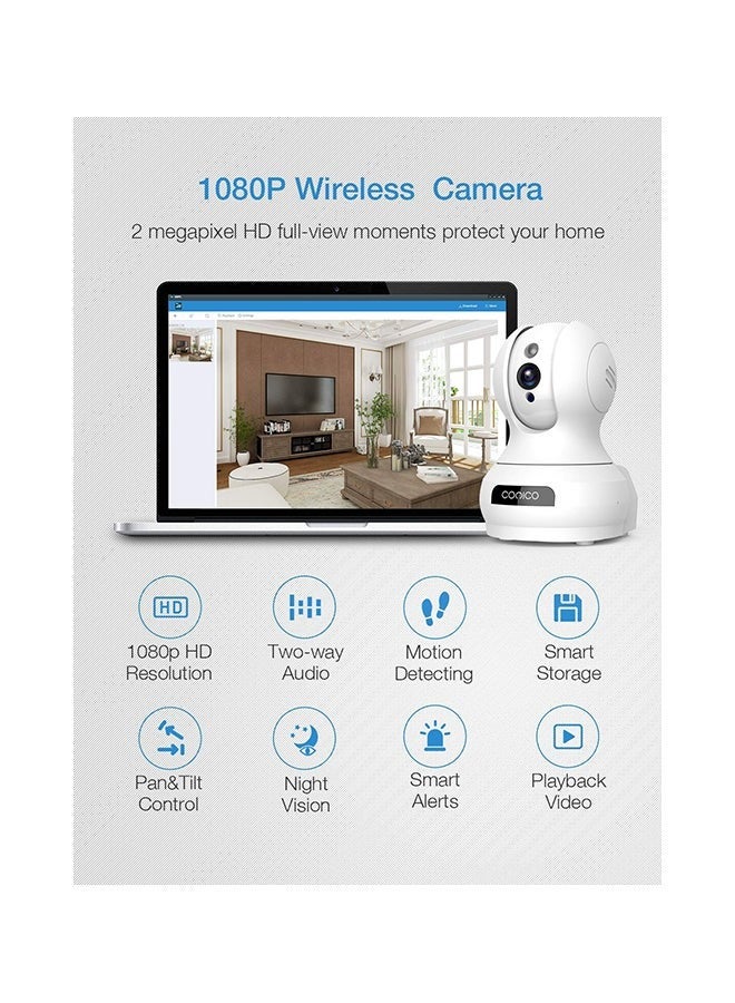CONICO 2-Pieces Wireless Camera, 1080P HD WiFi Pet Camera Baby Monitor, Pan/Tilt/Zoom IP Camera for Elder/Nanny Security Cam Night Vision Motion Detection 2-Way Audio Cloud Service Available Webcam - Image 4